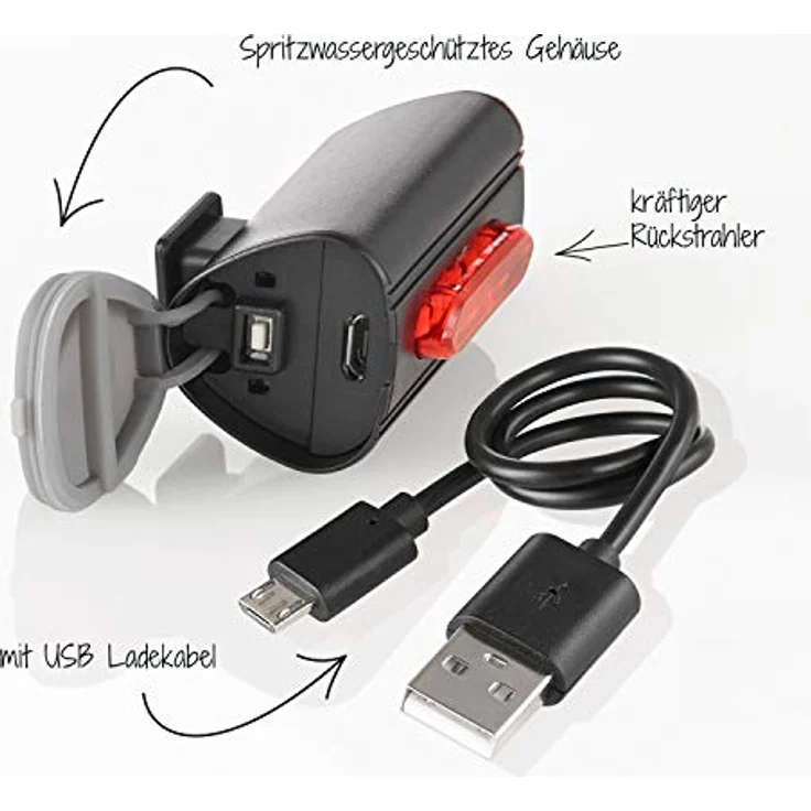 FISCHER USB Beleuchtungs-Set | Bodenleuchte für mehr Sichtbarkeit und Schutz | Frontlicht 60 Lux – Bild 2