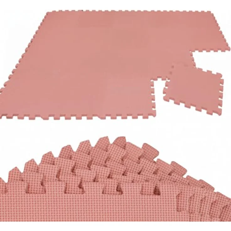 LittleTom Spielmatte Baby Puzzlematte Rosa, 18 Teile 30x30 cm, rutschfest & stoßdämpfend, pflegeleicht, erweiterbar – Bild 1