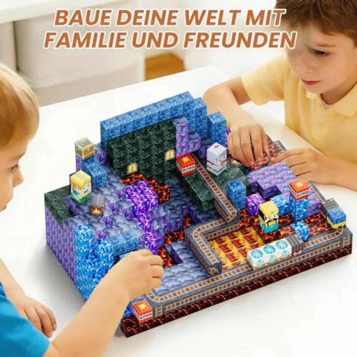 Coolzon Magnetische Bausteine Blöcke, 100-teiliges Set in Lila, für Kinder ab 3 Jahren, kreatives Lernspielzeug zur Förderung von Motorik und räumlichem Denken – Bild 5