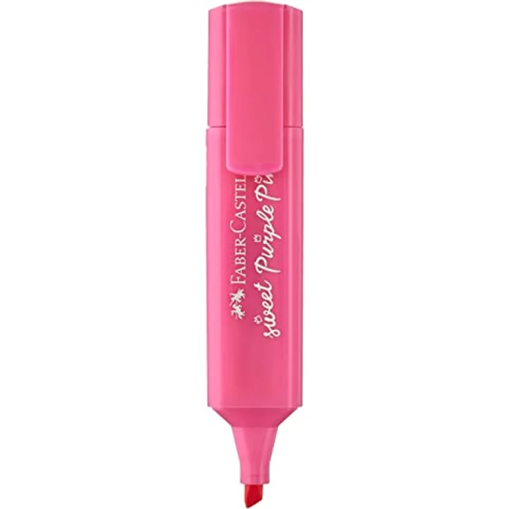 Faber-Castell Textliner TL 46 Pastell, purpurrosa, mit Schaft in Schreibfarbe und Clip – Bild 1