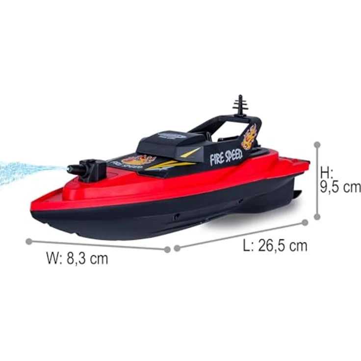 JAMARA Feuerlöschboot Fire Speed 466600, ferngesteuertes RC Modellboot mit Spritzfunktion, 2,4GHz Fernsteuerung, rot – Bild 3