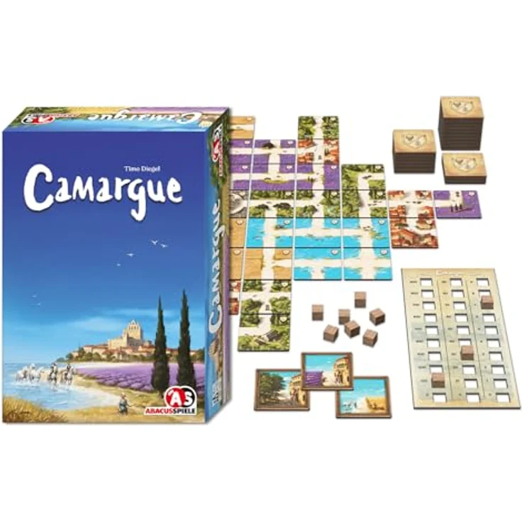 ABACUSSPIELE 04241- Camargue, Familienspiel, Legespiel, Blau, wunderschöne Illustrationen von Michael Menzel – Bild 3