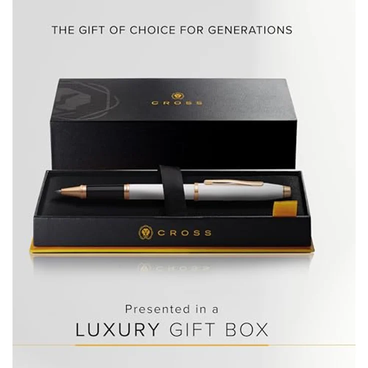 Cross CENTURY Rollerball Pen, Weiß-Roségold mit elegantem Design und komfortablem Griff – Bild 6