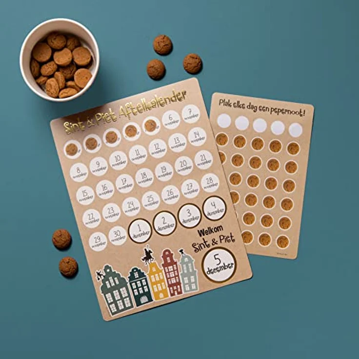 Folat Countdown-Kalender 'Welkom Sint & Piet', Mehrfarbig, 35 Sticker, FSC-zertifiziert, für Nikolaus – Bild 5