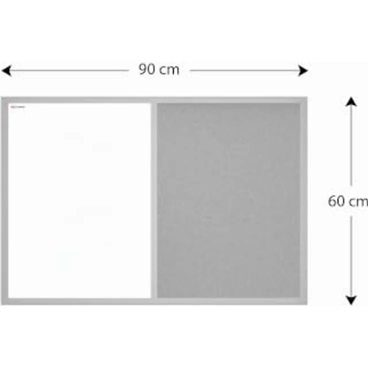 ALLboards Kombitafel, 2-in-1 mit Kork grau und magnetischem weißem Board, Holzrahmen grau lackiert – Bild 4