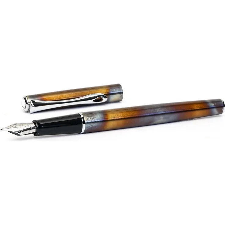 DIPLOMAT Füllhalter Traveller Flame, Edelstahlfeder, MADE IN GERMANY (Füllhalter in Geschenke-Etui)