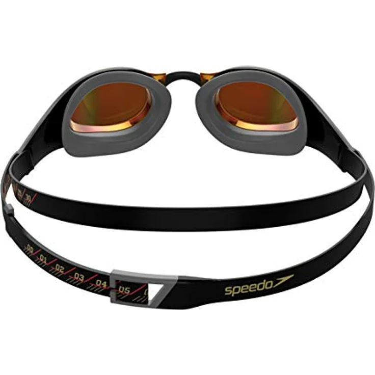 Speedo Unisex Erwachsene Fastskin Pure Focus Schwimmbrille, Schwarz/Cool Grau/Fire Gold, Einheitsgröße – Bild 4