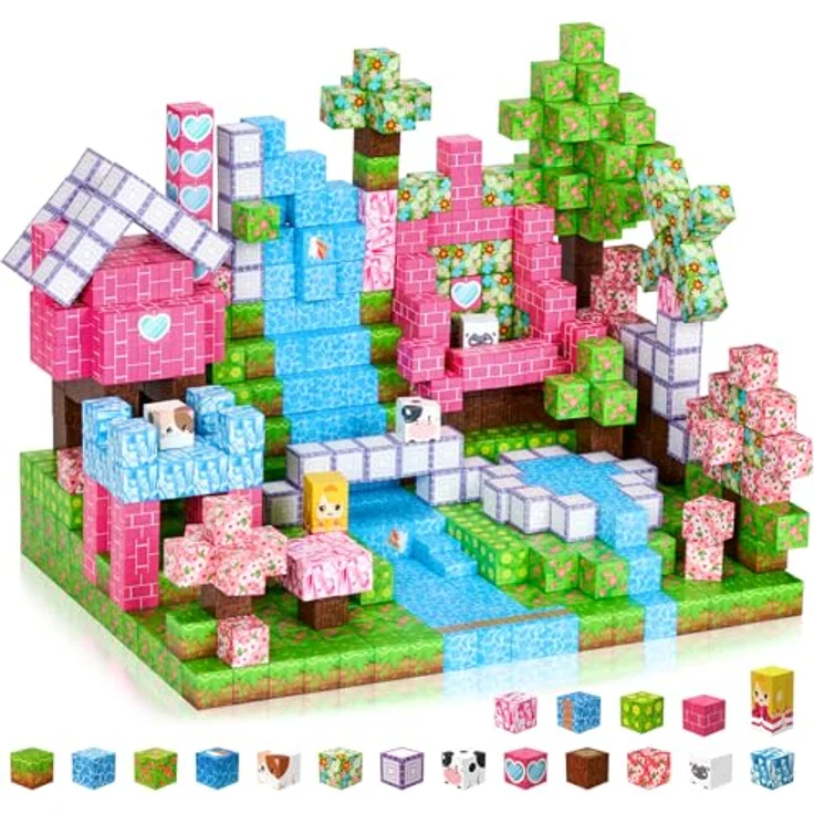 Coolzon Magnetische Bausteine Blöcke 154 Stück, Magnete Welt Set, Grün, sicherer und langlebiger Baukästen für Kinder ab 3 Jahren, fördert Kreativität und motorische Fähigkeiten – Bild 1