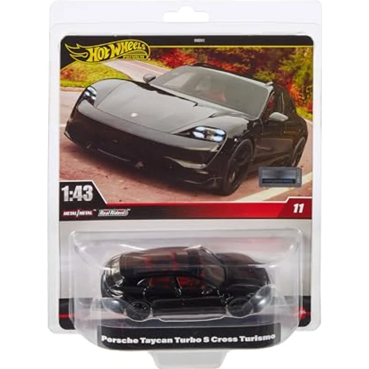 Hot Wheels Premium Porsche Taycan Turbo S Cross Turismo, Modellfahrzeug im Maßstab 1:43, Metall-Karosserie mit Real-Riders-Reifen, offiziell lizenziertes Sammlerstück – Bild 1