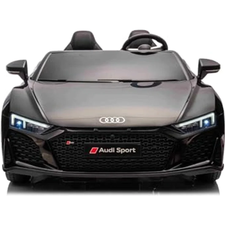 RIRICAR Kinder Elektroauto 24V 2 Sitzer A.U.D.I., Schwarz, MP3-Player mit USB/AUX und Bluetooth, Batterie 24V/14Ah, 2 x 200W Motoren, Eva-Räder mit Hinterradfederung, Verstellbare Ledersitze – Bild 2
