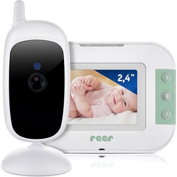 reer BabyCam S, Digitales Video-Babyphone mit 2,4" TFT-Farbbildschirm, abhörsicherer FHSS-Technologie, 300m Reichweite, Nachtsicht, Gegensprechfunktion und integrierten Schlafliedern – Bild 1