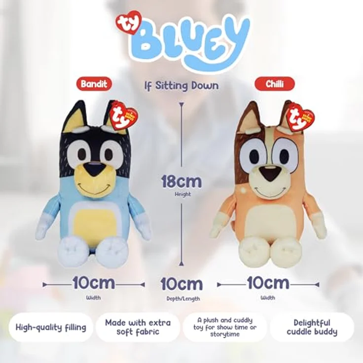 TY Beanie Babies Bluey Mum, Kuscheltier, ca. 15 cm – Bild 3