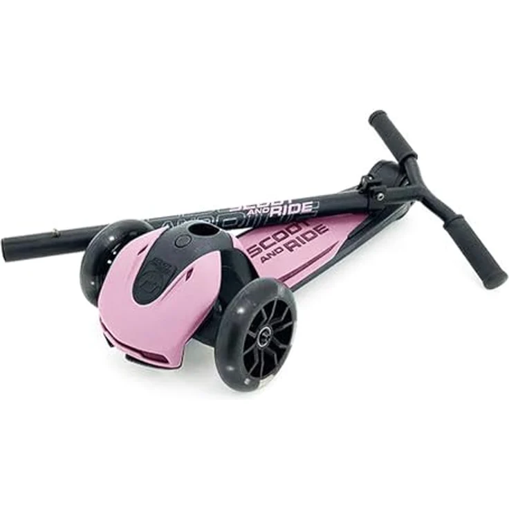 Scoot and Ride Highwaykick 5 Kickboard mit LED Kinderroller Scooter, Rose - Höhenverstellbar und abnehmbare Lenkstange, geeignet ab 5 Jahren – Bild 2