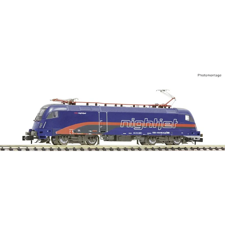 Fleischmann 7560039 N E-Lok 1116 195-9 „Nightjet“ der ÖBB, lackiertes Design in aktuellen Nightjet-Farben