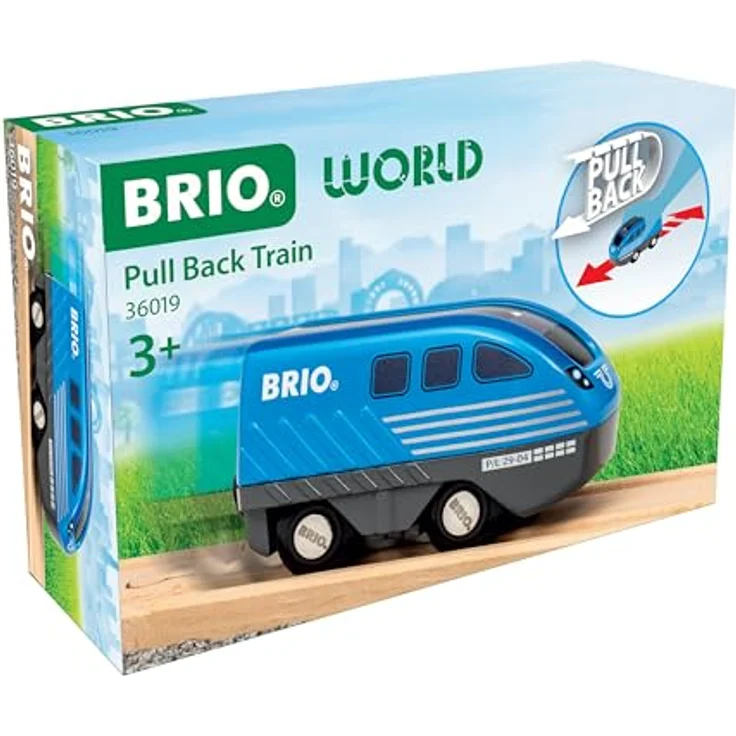 BRIO® Spielzeug-Eisenbahn BRIO® WORLD, Lok mit Rückziehmotor - batteriefrei und magnetische Verbindung – Bild 3