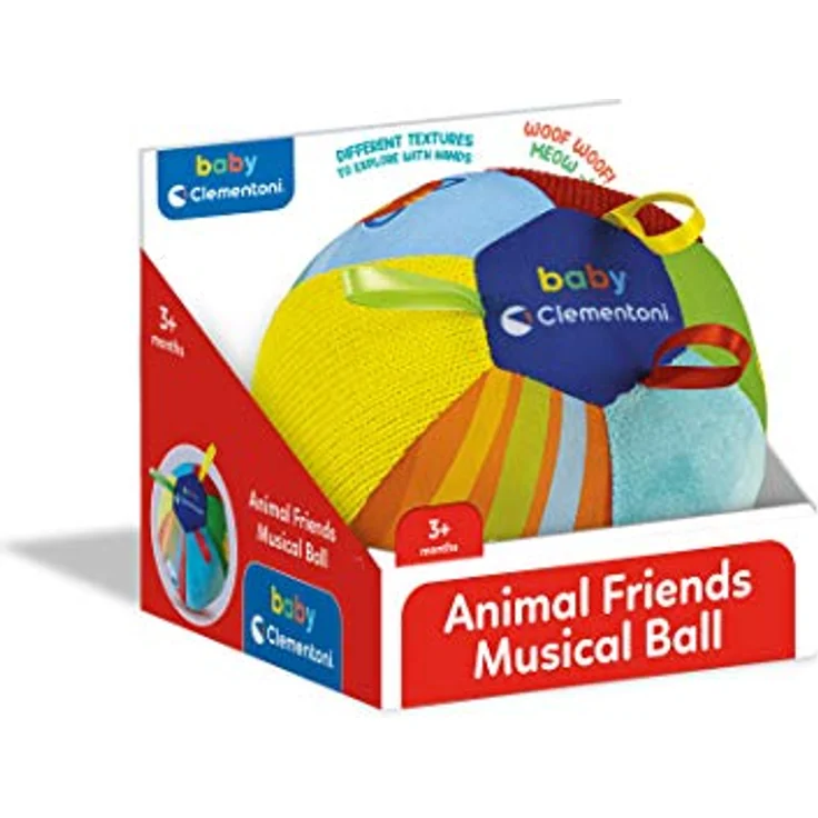 Clementoni Tierfreunde Musik-Ball, weicher Musikspielball für Babys ab 3 Monaten, mehrfarbig, Spielzeug zur Entwicklungsförderung – Bild 2