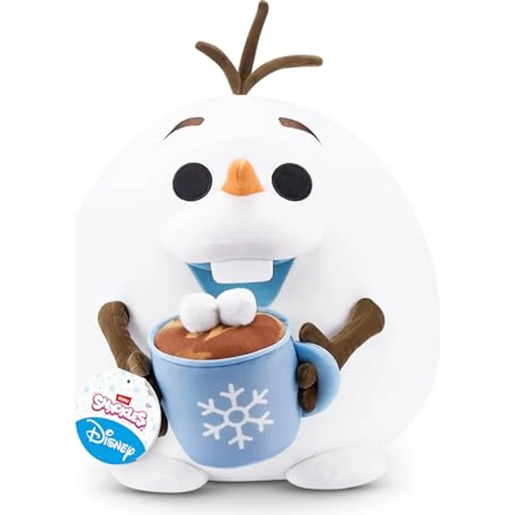Snackles Disney Plüschspielzeug 35 cm, Olaf mit heißer Schokolade, superweicher Plüsch und limitierte Edition mit einzigartiger Hintergrundgeschichte – Bild 1
