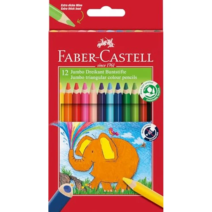 Faber-Castell Buntstift dreikant Jumbo 12er – Bild 2