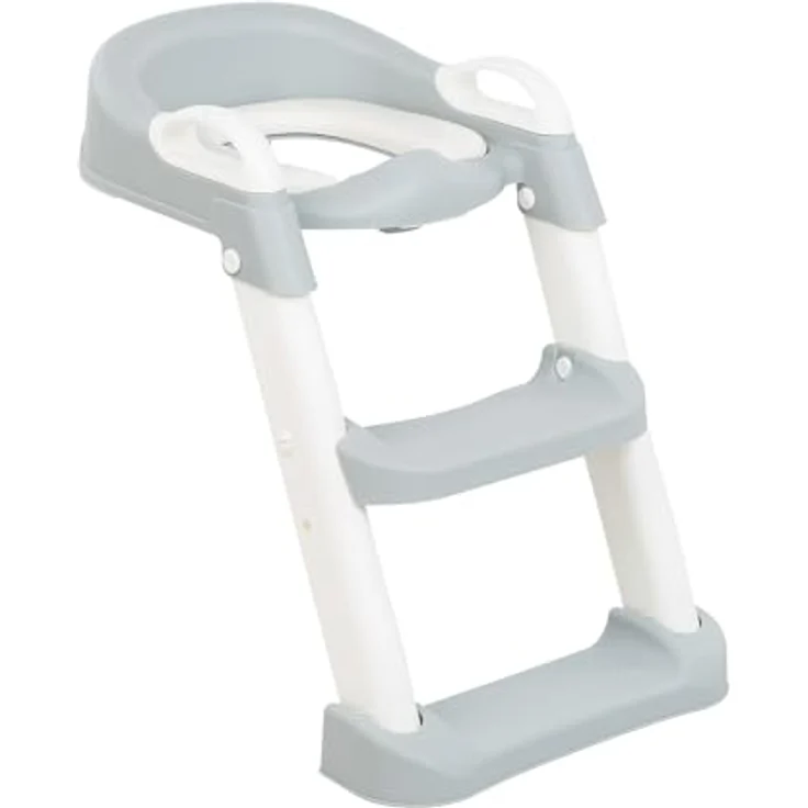 Kikkaboo Toilettenaufsatz Lea, Leiter, Toilettensitz, Griffe, Stufen verstellbar, Farbe:hellgrau – Bild 3