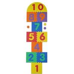 Relaxdays Puzzlematte mit Zahlen, Himmel & Hölle Kindermatte, bunt, schadstofffrei, Schaumstoff