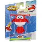 Super Wings Transformations-Flugzeug Jett, verwandelbares Spielzeug-Flugzeug und Roboterfigur in Weiß-Rot, ca. 12 cm groß aus stabilem Kunststoff