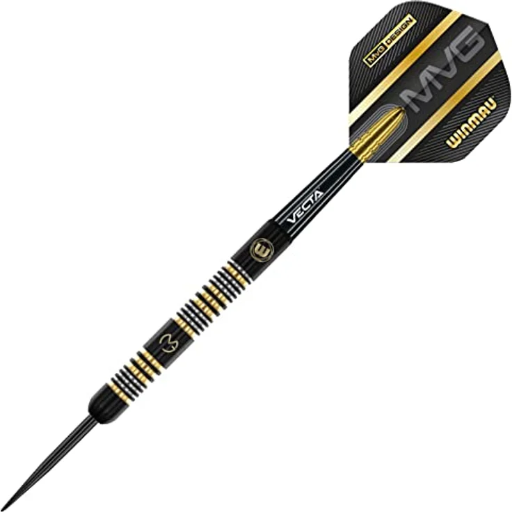WINMAU Michael Van Gerwen MvG Trilogy 24g Profi Stahlspitze Wolfram Dartpfeile, Prism Delta Flüge, Vecta Stiele, blau – Bild 2