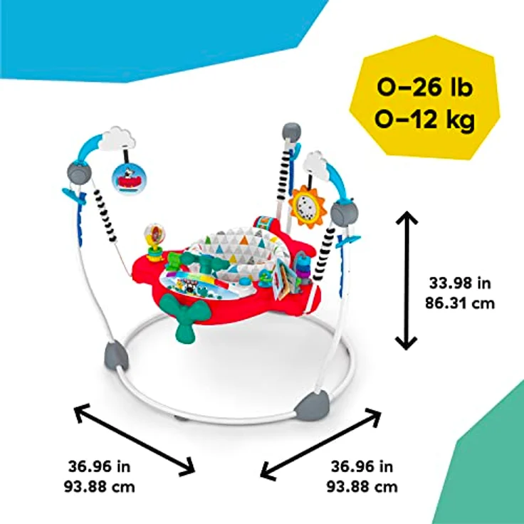 Baby Einstein 2-in-1 Activity-Jumper: Sky Explorers, interaktives Spielcenter mit 20 Melodien, 360° drehbarem Sitz und höhenverstellbar, für Babys von 6 Monaten bis 1 Jahr – Bild 8
