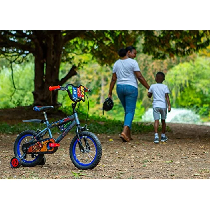 Huffy Jungen Kinderfahrrad, Avengers Fahrrad mit Stützrädern, 35,6 cm (14 Zoll), grau – Bild 4