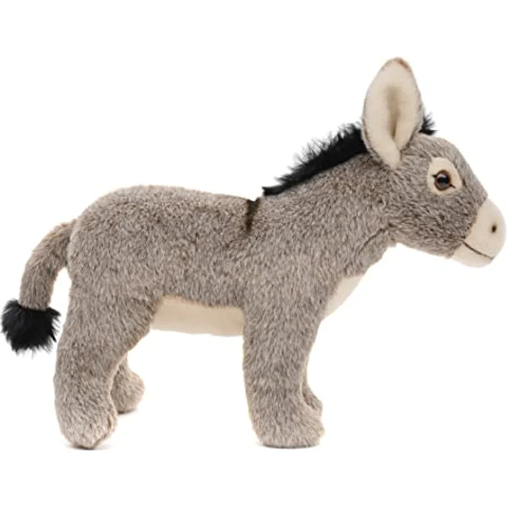 Uni-Toys - Plüsch-Esel grau, stehend - 20 cm (Höhe) - Kuscheltier mit naturgetreuem Design und recyceltem Füllmaterial – Bild 3
