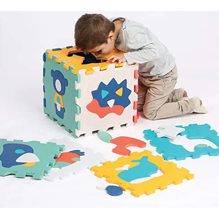 LUDI 10023 9 Schaumstoff-Fliesen mit Tiermotiven – Bodenmatte – Riesiges Puzzle – ab 10 Monaten Schaumstofffliesen, Multicolores – Bild 3