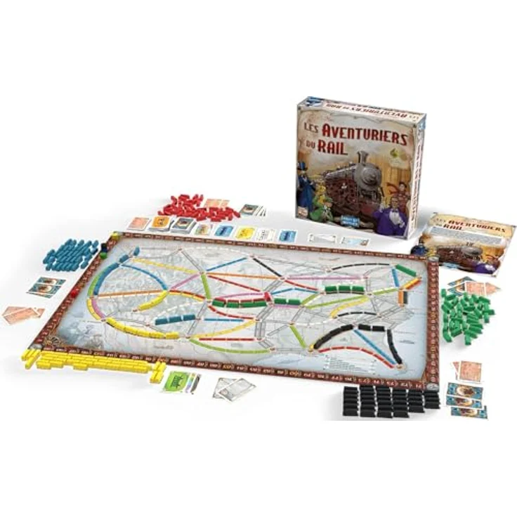 Days of Wonder Adventurer Bahn USA, Brettspiel zur Verbindung von Städten durch Waggonkarten, Französisch – Bild 4
