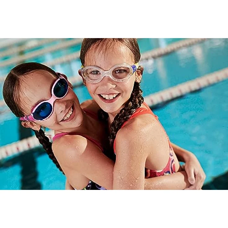 Speedo Unisex Kinder Biofuse 2.0 Schwimmbrille, Flamingorosa/Electric Pink/Blau, One Size – Bild 4