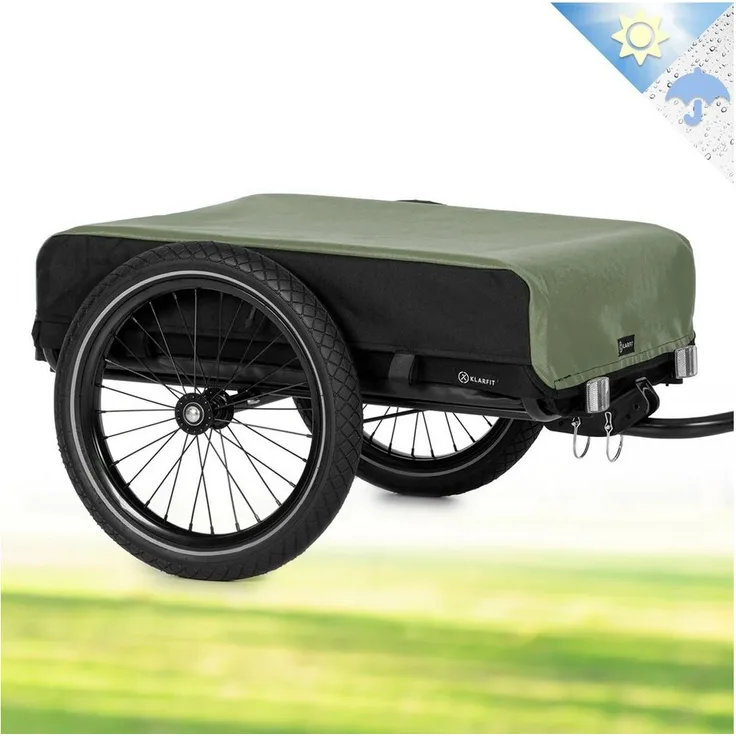 KLARFIT Fahrradkinderanhänger Companion Lastenanhänger, 50 Liter Laderaum, schwarz