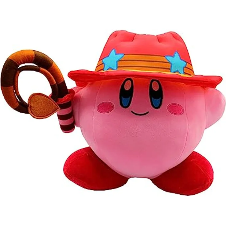 Just Toys LLC Kirby Cowboy/Whip Mega-Plush, 32 cm, aus weichem Polyester, Original Kirby Lizenzartikel