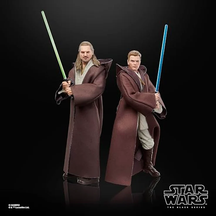 Star Wars The Black Series Qui-Gon Jinn, Darth Maul, Obi-Wan Kenobi Actionfiguren Set, 15,2 cm mit Lichtschwert-Zubehör, Fensterbox-Verpackung – Bild 3