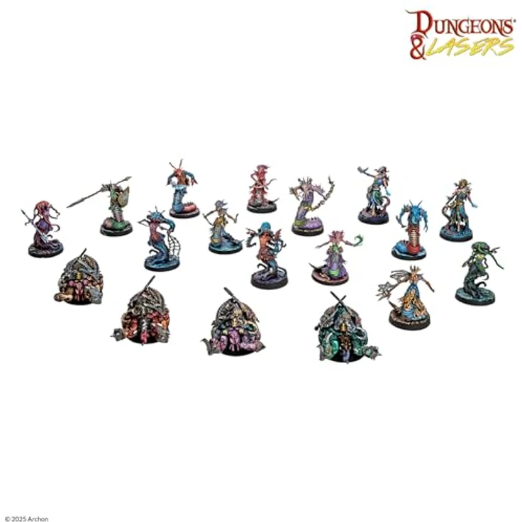 Dungeons & Lasers Kingdom of The Deep, DND Miniaturen Set mit 18 Modellen, 5E kompatibel, zum Malen und Zusammenbauen erforderlich, ab 14 Jahren – Bild 2