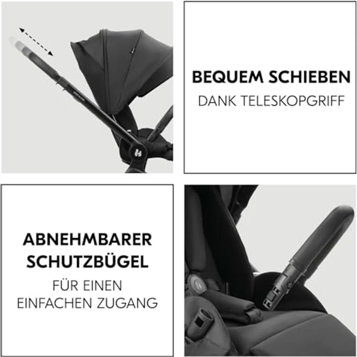 Hauck Kombi-Kinderwagen Move N Care Set - Black, inkl. Babywanne und Sportsitz, mit Gratis Mobilitätsgarantie – Bild 4