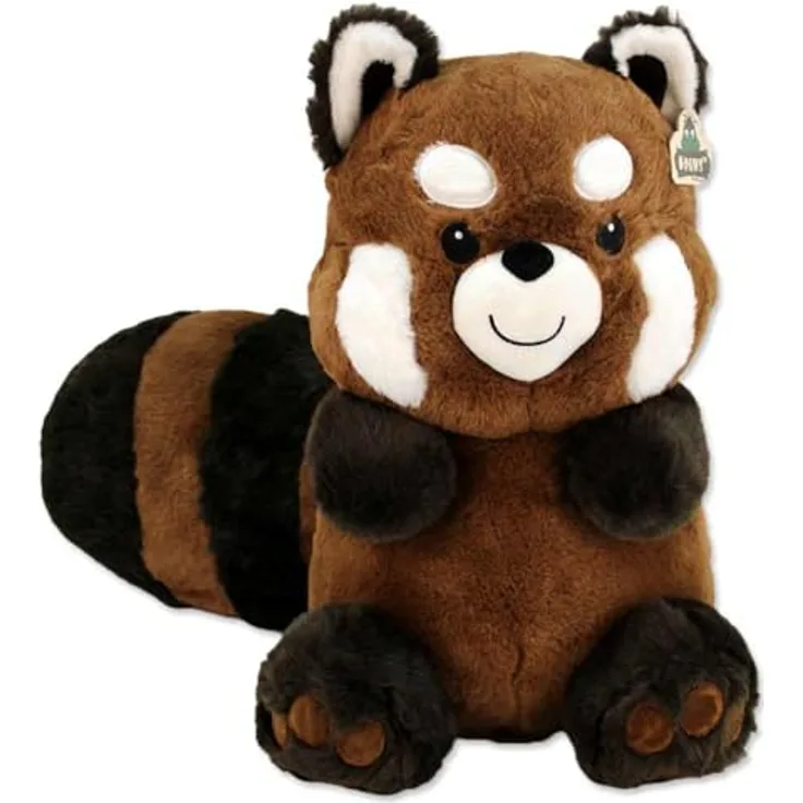 BEMIRO Waldtier Kuscheltier 41 cm – Waschbär, groß und kuschelig, flauschig weich, realistisches Design, tolles Geschenk