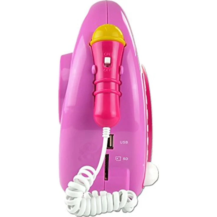 Karaoke CD Player MP3 2 Mikros pink – Bild 3