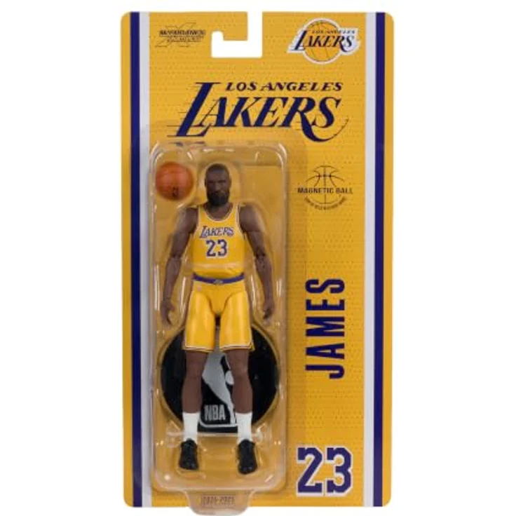 Mcfarlane Toys NBA LeBron James Figur, detailgetreue 6 Zoll Actionfigur im Trikot der Los Angeles Lakers mit Basketball und Basis – Bild 7