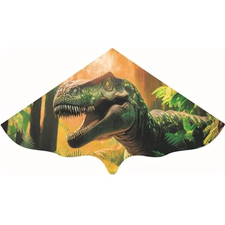 GÜNTHER FLUGSPIELE Paul Günther 1112 - Kinder-Drachen T-Rex, Einleinerdrachen aus PE-Folie, 115 x 63 cm, für Kinder ab 4 Jahren, mit Wickelgriff und Schnur, bunt – Bild 1
