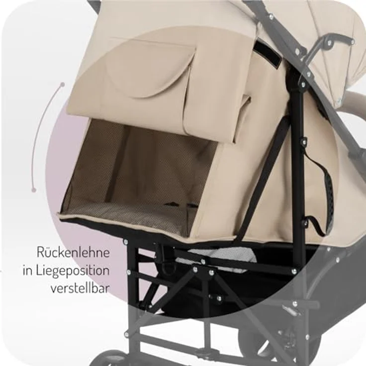 MoMi AKIRA Kinderbuggy Kinderwagen, 6 Monate (bis 15 kg), verstellbarer 5-Punkt-Sicherheitsgurt, Babytasche, Einkaufskorb, Regen- und Insektenschutz, leicht und wendig, grau – Bild 4