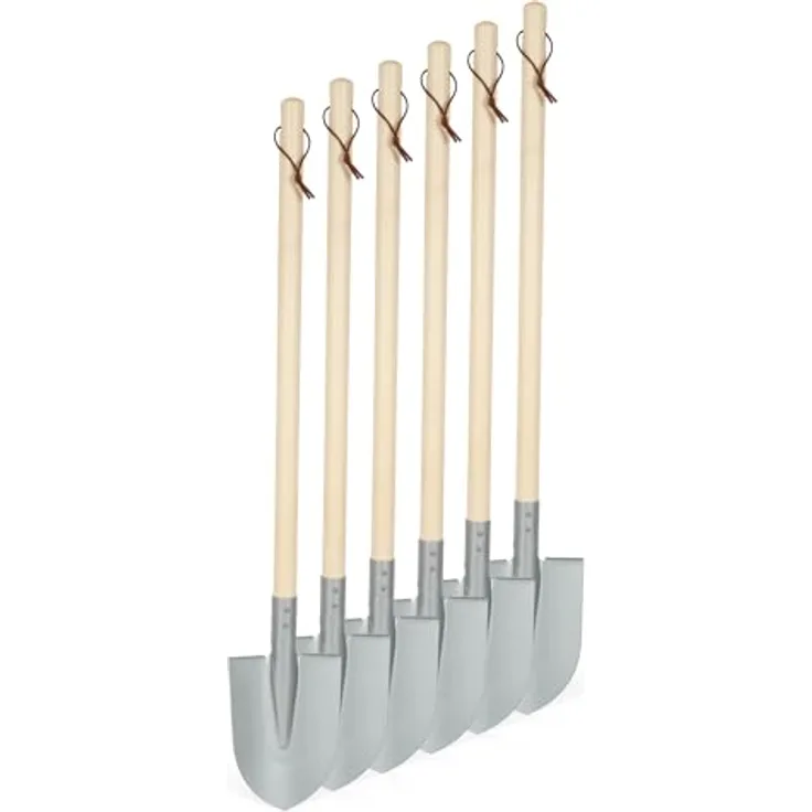 Small Foot Schaufeln, 6er-Set, grau aus Holz und Metall, für Kinder ab 3 Jahren