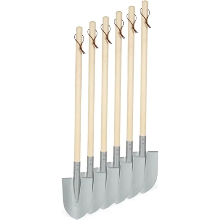 Small Foot Schaufeln, 6er-Set, grau aus Holz und Metall, für Kinder ab 3 Jahren – Bild 1