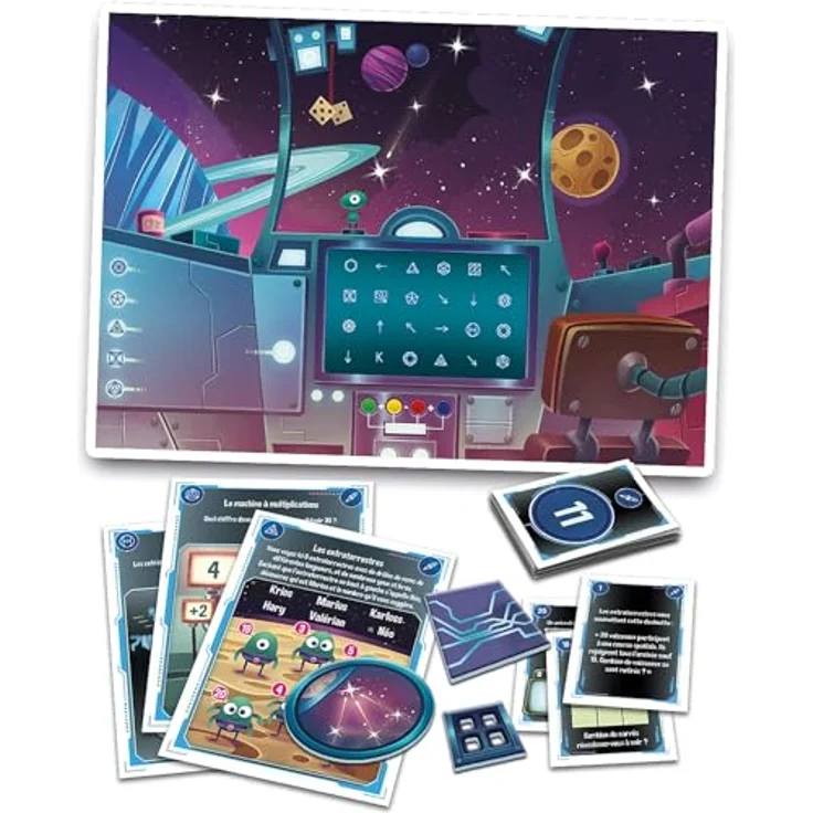 Clementoni Escape Game 52430, Brettspiel mit 3 Abenteuern (Weltraum, Pharaonengrab, Schloss), Mehrfarbig, Französisch – Bild 5