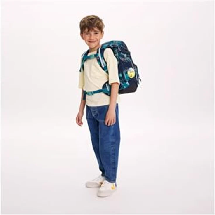 ergobag pack Schulranzen Set (6-tlg.), ergonomisch, anpassbar, mit bunten Kletties – Bild 6
