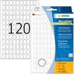 HERMA 10600 Etiketten ablösbar, 32 Blatt, 8 x 12 mm, 120 pro Bogen, 3840 Aufkleber, selbstklebend, Vielzweck Klebeetiketten zum Beschriften, Universal Haftetiketten aus Papier, blanko