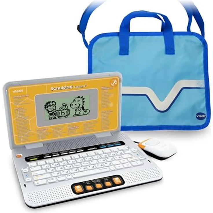 Vtech® Kindercomputer Schulstart Laptop, 160 Lernspiele, 2-sprachig, inkl. Tragetasche, blau – Bild 1