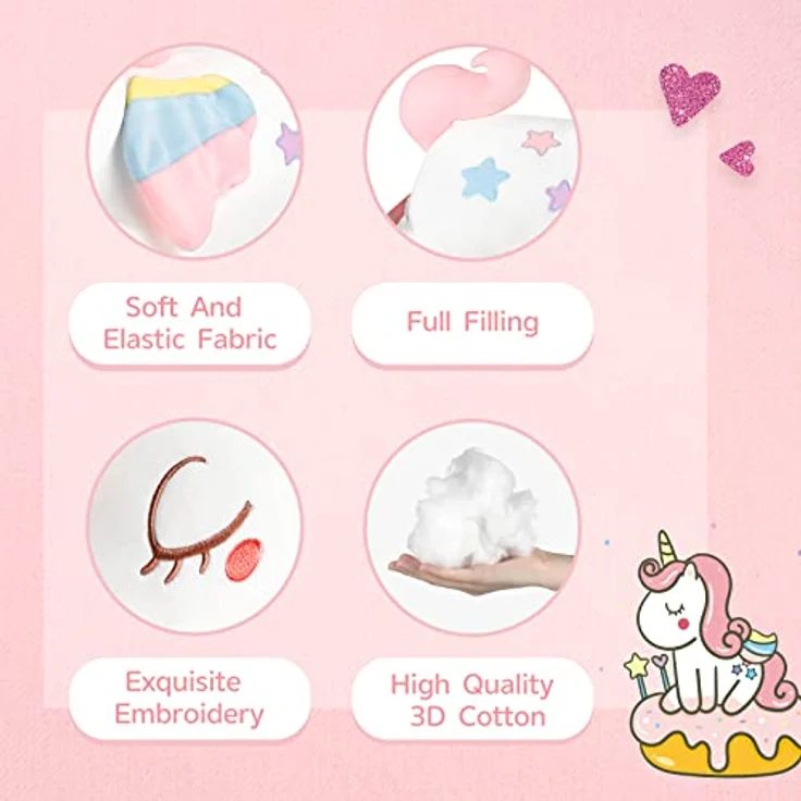 GAGAKU 66cm Plüsch Einhorn Kissen Einhorn Plüschtier Einhorn Kuscheltier Groß für Baby Mädchen Einhorn Geschenk zum Geburtstag und Jubiläum – Bild 3