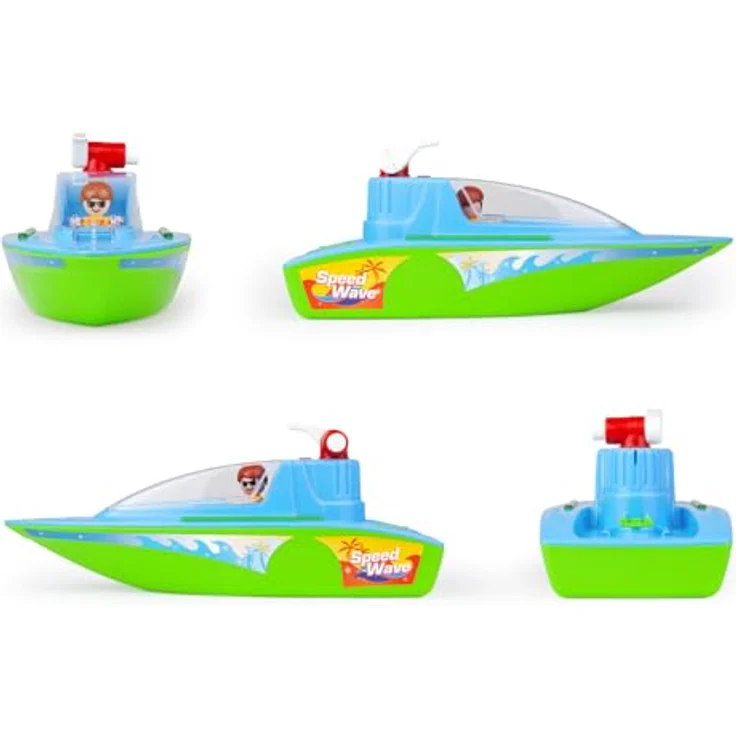 Lena® Spielzeug-Boot Boazz Sportboot mit Pumpe und Spritzfunktion, inklusive Spielfigur, 36 cm, Made in Europe – Bild 4
